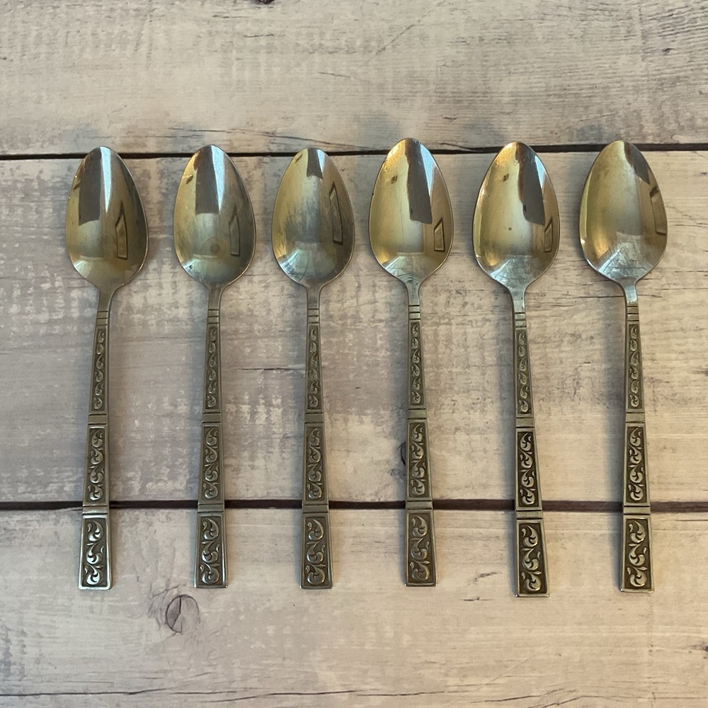 Riviera RIF4 Stainless Flatware Japan Set Of 6 Teaspoons MCM Vintage‎